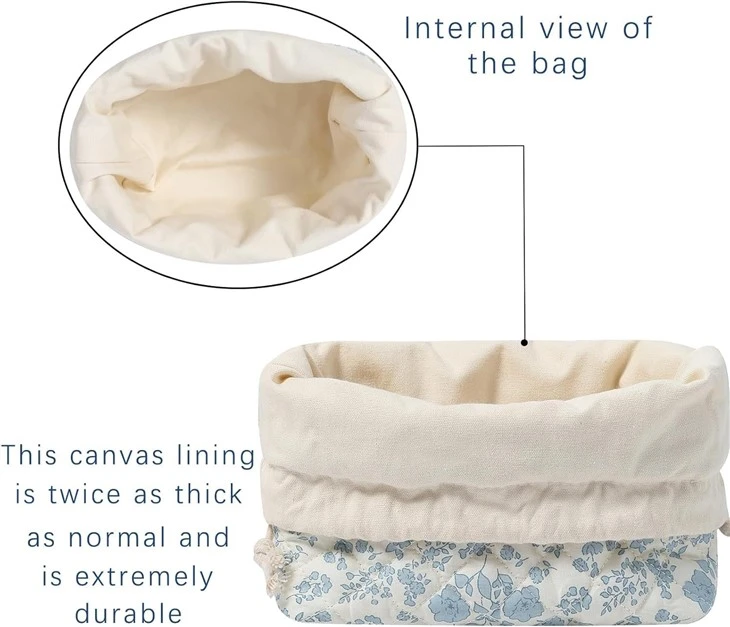 Cotton Fabric Quilted Makeup Bag high quality