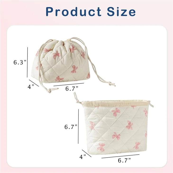 Cotton Fabric Quilted Makeup Bag price
