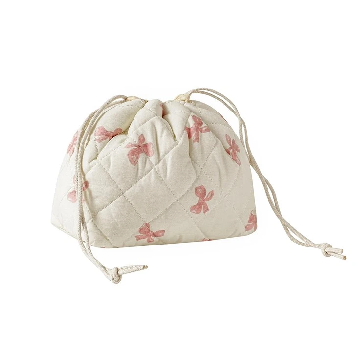 Cotton Fabric Quilted Makeup Bag high quality