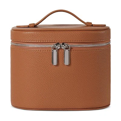 Kosmetiktaske i læder med håndtag